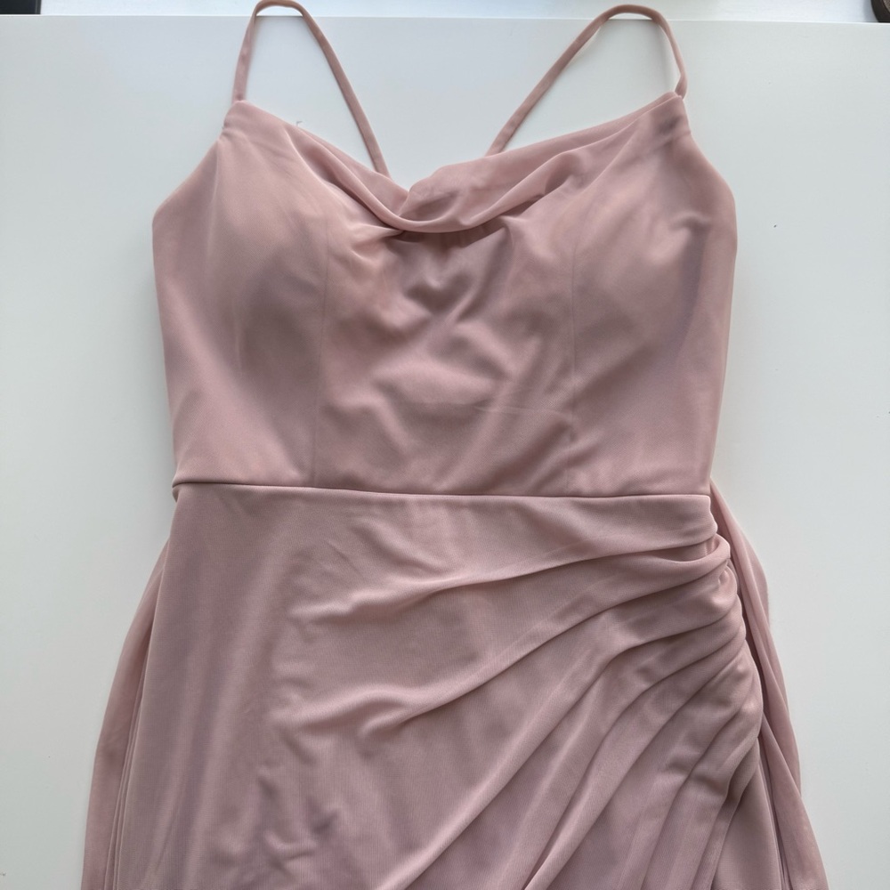 Azazie Blush Pink Maxi Dress - Picture 8 of 11
